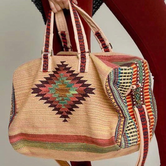 The House Of Gentry Handbags - Aztec Print Bohemian Boston Bag